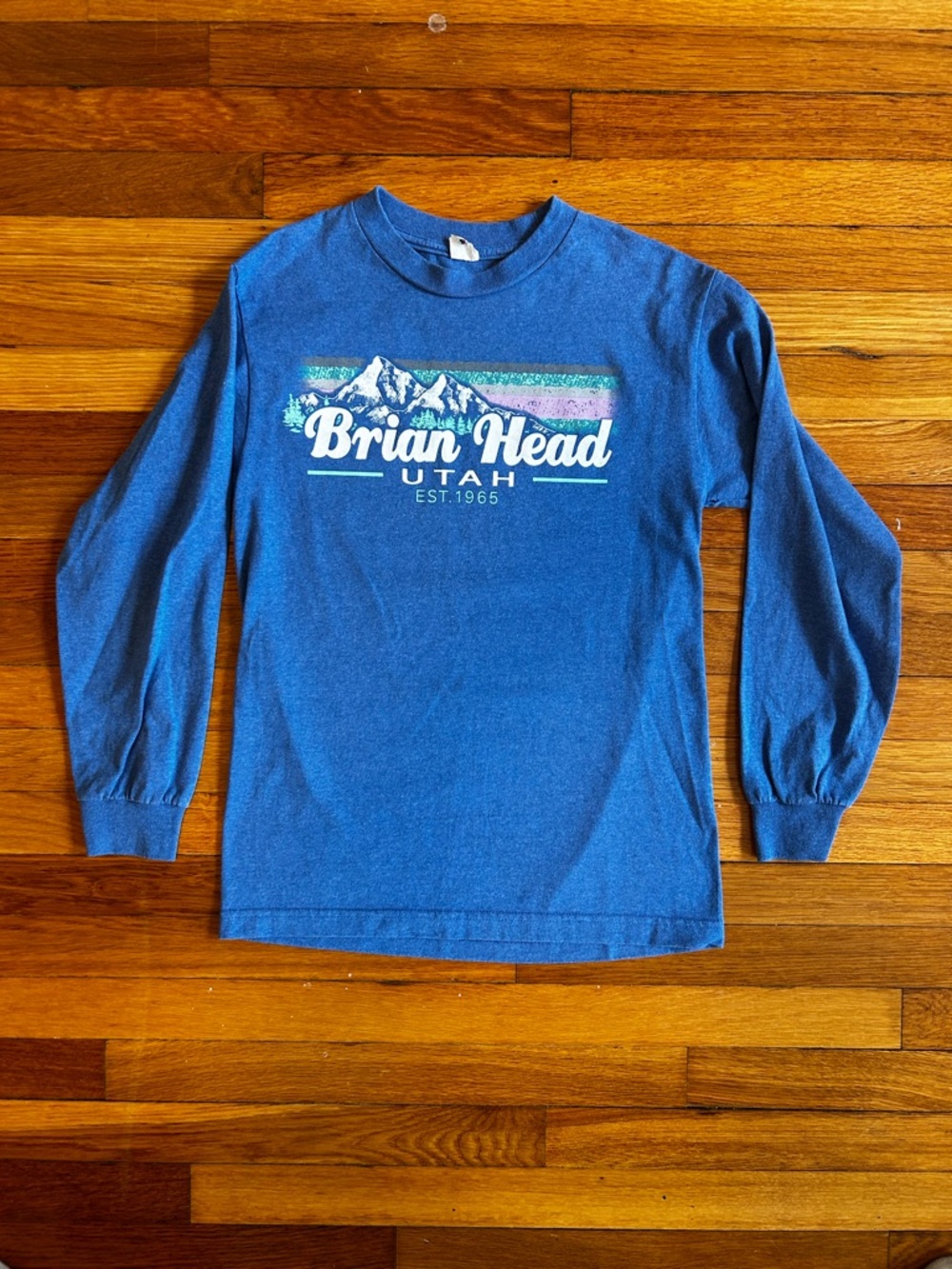 Brian Heax Utah Blue Long-Sleeve Adult Small Slim Tee